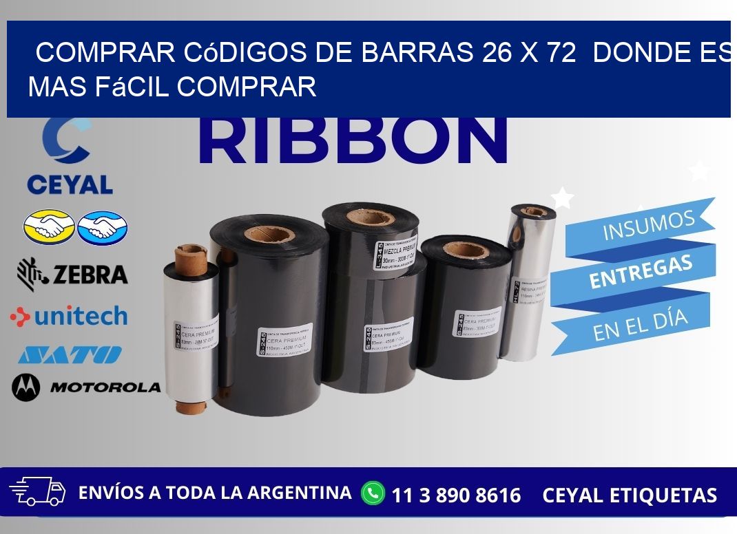 Comprar códigos de barras 26 x 72  Donde es mas fácil comprar