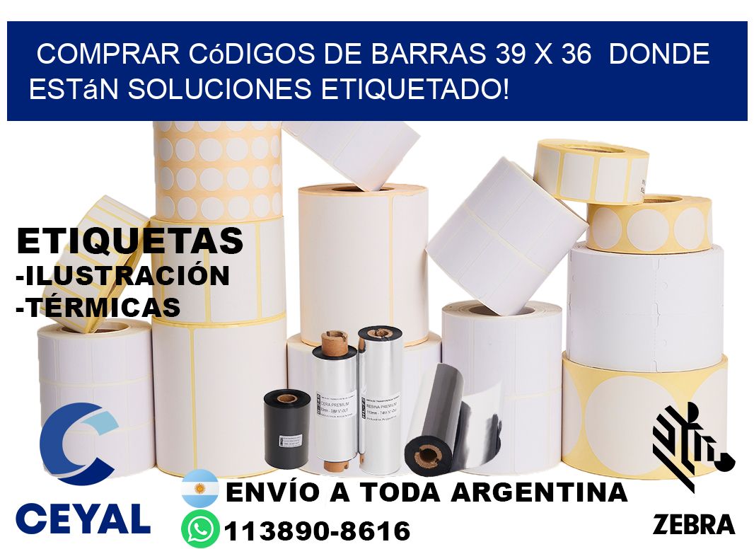 Comprar códigos de barras 39 x 36  donde están soluciones etiquetado!