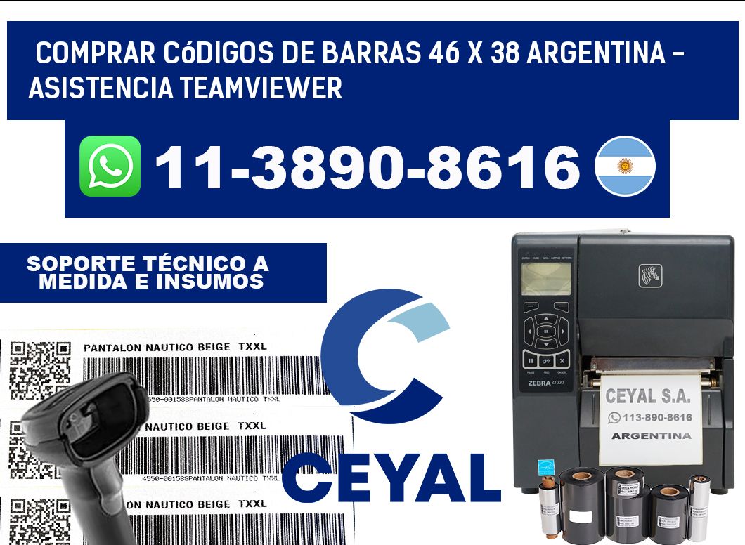 Comprar códigos de barras 46 x 38 argentina - asistencia teamviewer