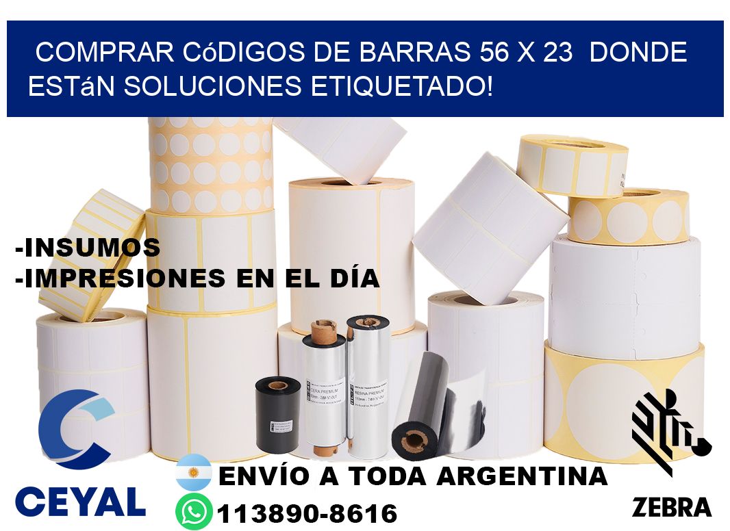 Comprar códigos de barras 56 x 23  donde están soluciones etiquetado!