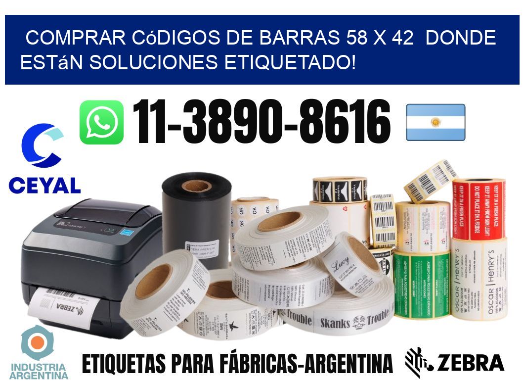 Comprar códigos de barras 58 x 42  donde están soluciones etiquetado!