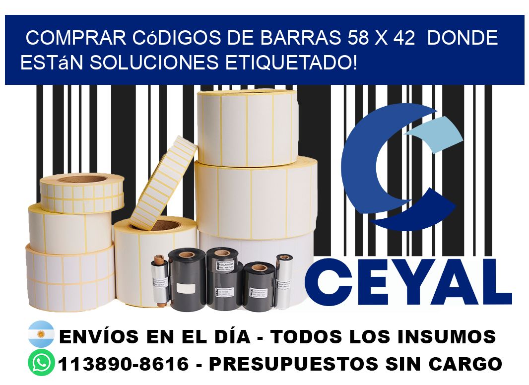 Comprar códigos de barras 58 x 42  donde están soluciones etiquetado!
