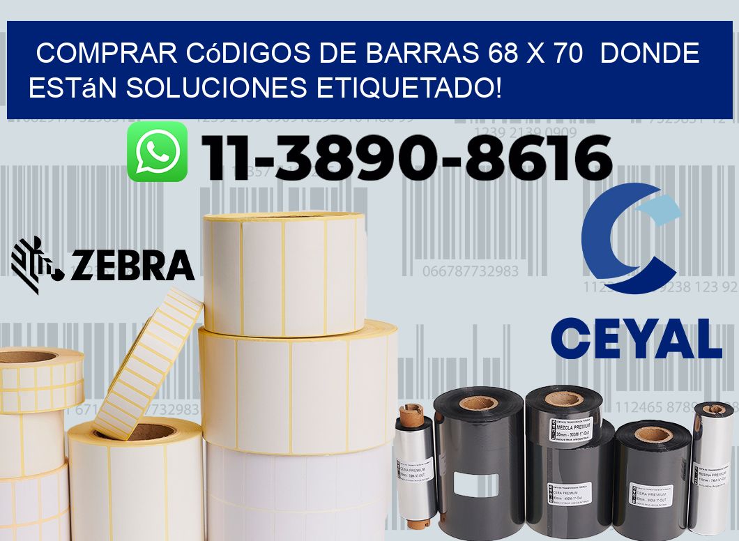 Comprar códigos de barras 68 x 70  donde están soluciones etiquetado!