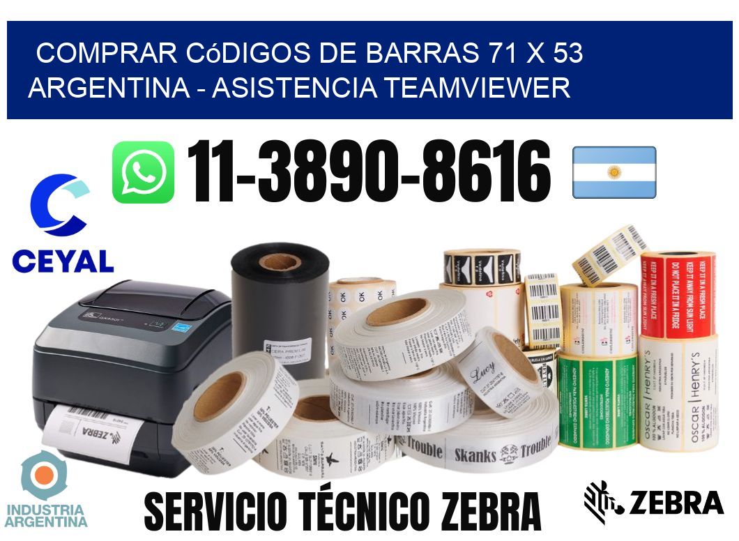 Comprar códigos de barras 71 x 53 argentina - asistencia teamviewer
