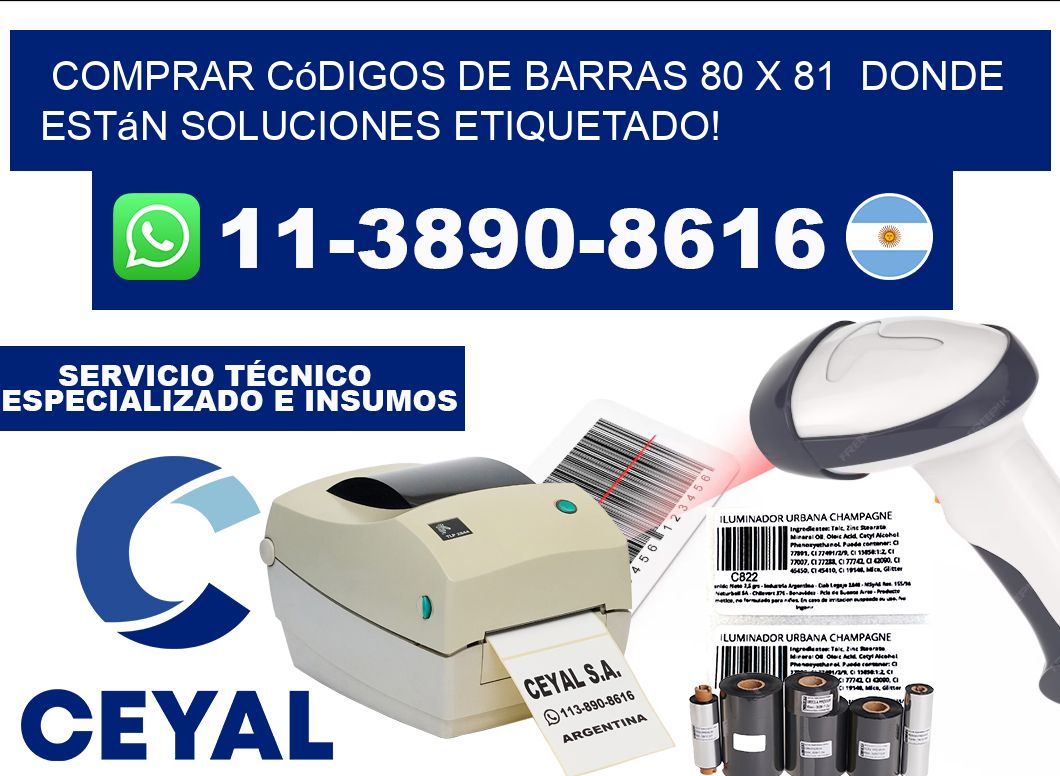 Comprar códigos de barras 80 x 81  donde están soluciones etiquetado!