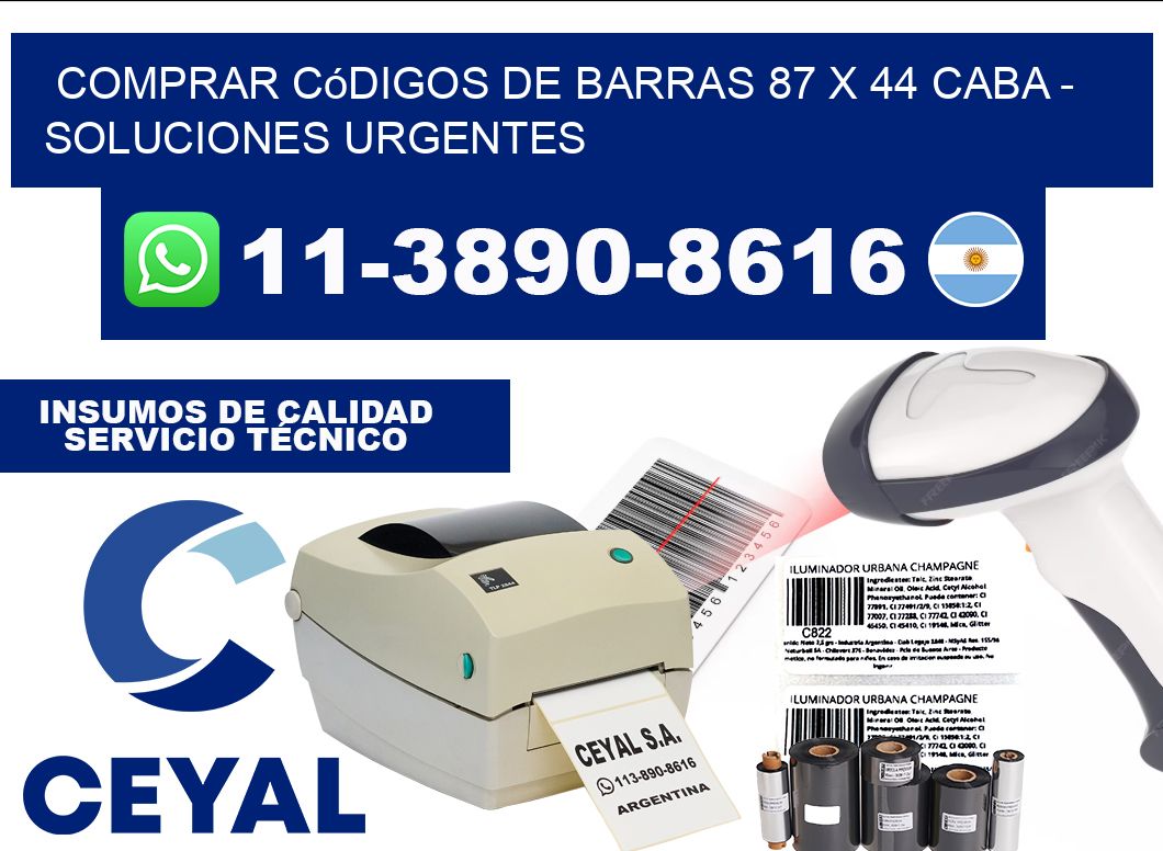 Comprar códigos de barras 87 x 44 CABA - soluciones urgentes
