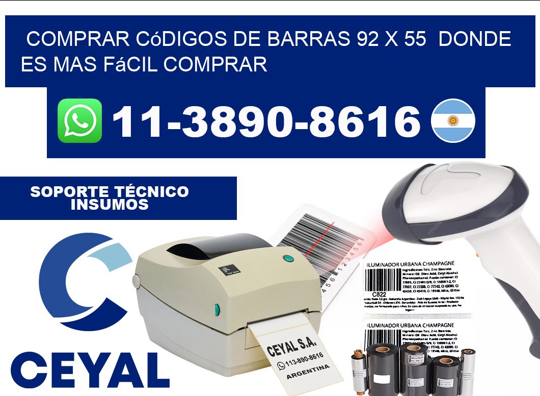 Comprar códigos de barras 92 x 55 Donde es mas fácil comprar