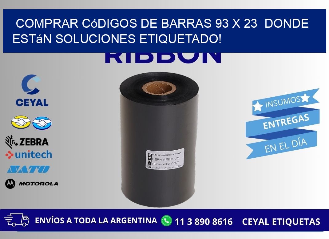 Comprar códigos de barras 93 x 23  donde están soluciones etiquetado!