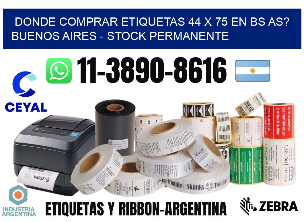 Donde Comprar etiquetas 44 x 75 en BS AS? Buenos Aires - Stock permanente