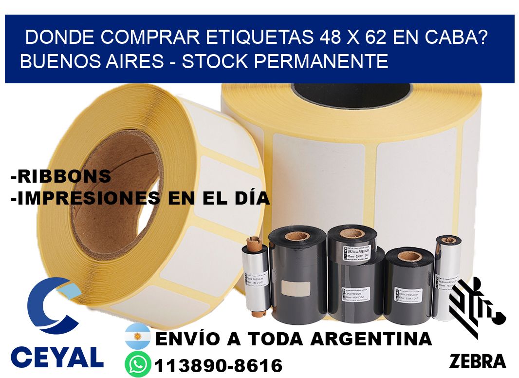 Donde Comprar etiquetas 48 x 62 en CABA? Buenos Aires - Stock permanente