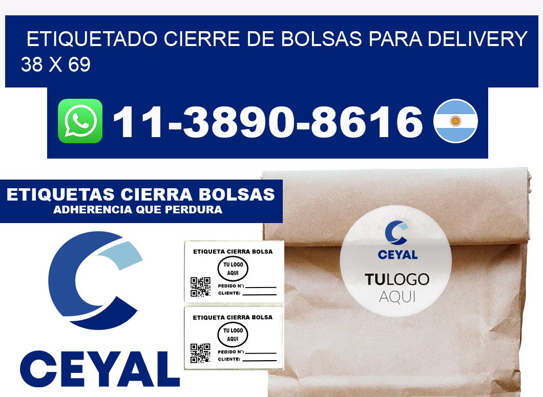 ETIQUETADO CIERRE DE BOLSAS PARA DELIVERY 38 x 69