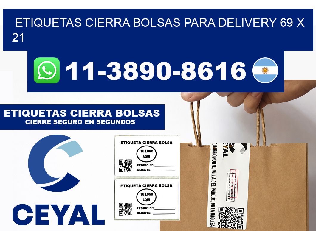 ETIQUETAS CIERRA BOLSAS PARA DELIVERY 69 x 21