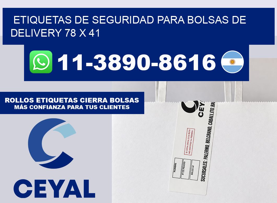 ETIQUETAS DE SEGURIDAD PARA BOLSAS DE DELIVERY 78 x 41