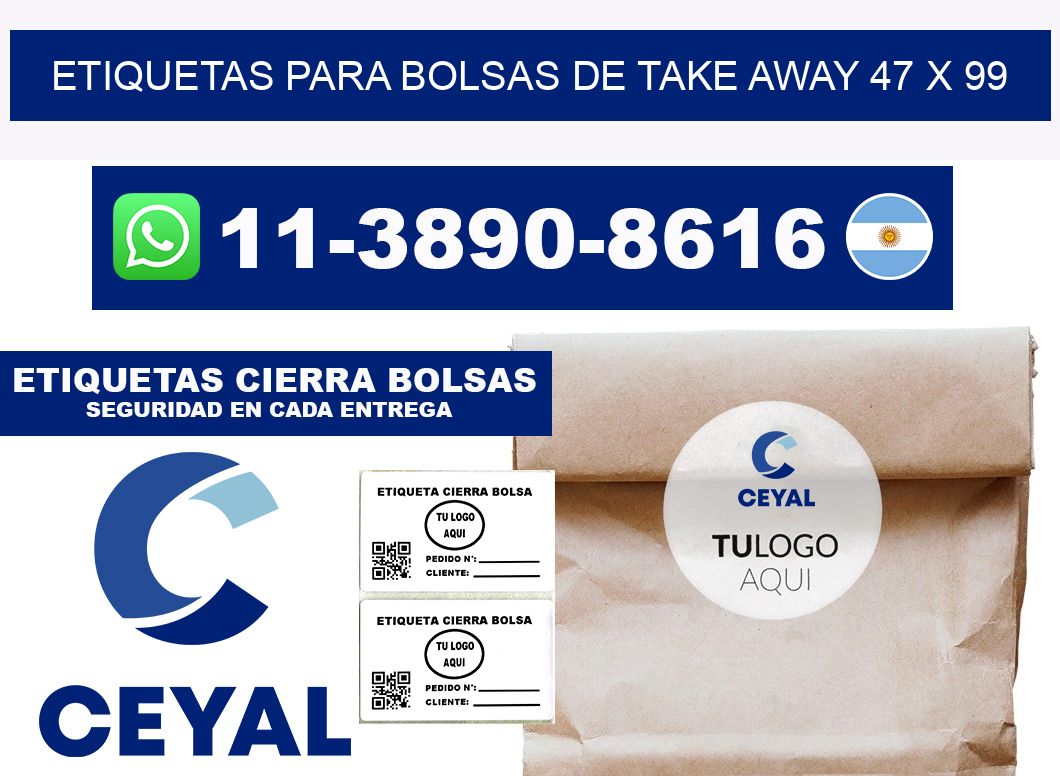 ETIQUETAS PARA BOLSAS DE TAKE AWAY 47 x 99