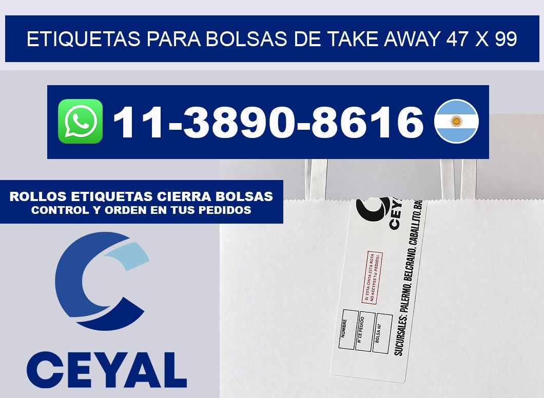 ETIQUETAS PARA BOLSAS DE TAKE AWAY 47 x 99