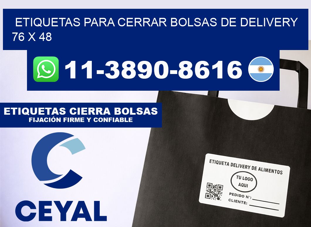ETIQUETAS PARA CERRAR BOLSAS DE DELIVERY  76 x 48