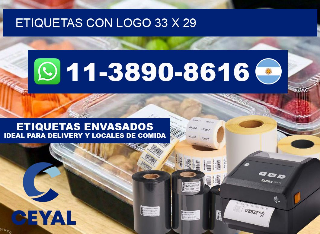 Etiquetas con logo 33 x 29