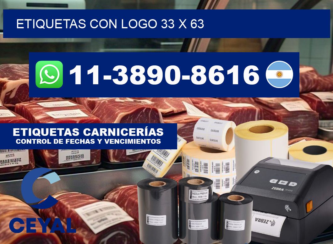 Etiquetas con logo 33 x 63