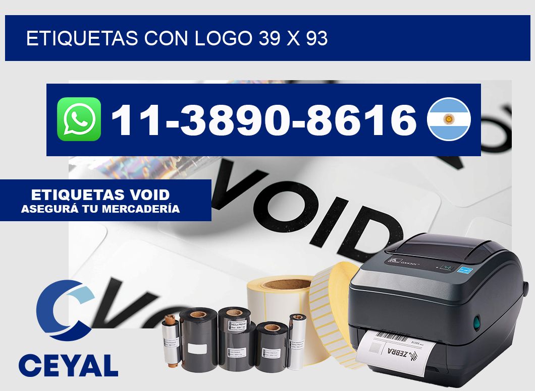 Etiquetas con logo 39 x 93
