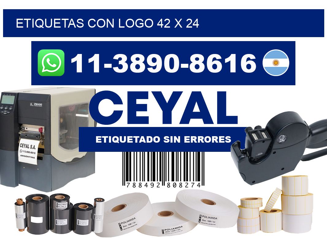 Etiquetas con logo 42 x 24