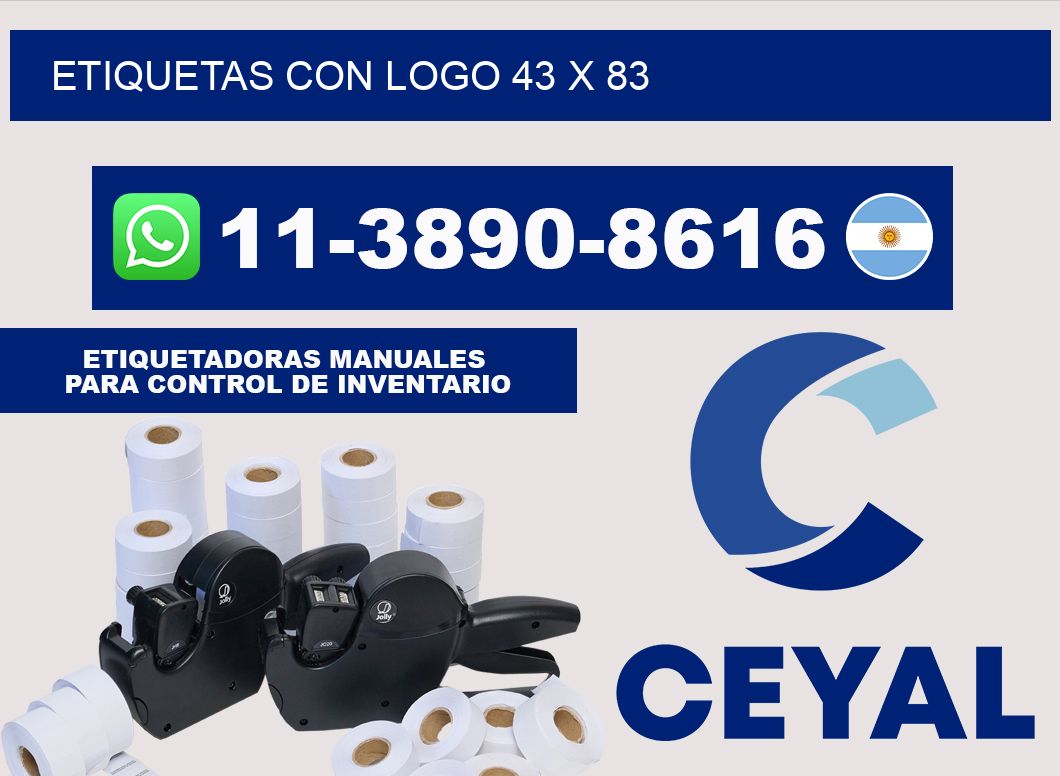 Etiquetas con logo 43 x 83