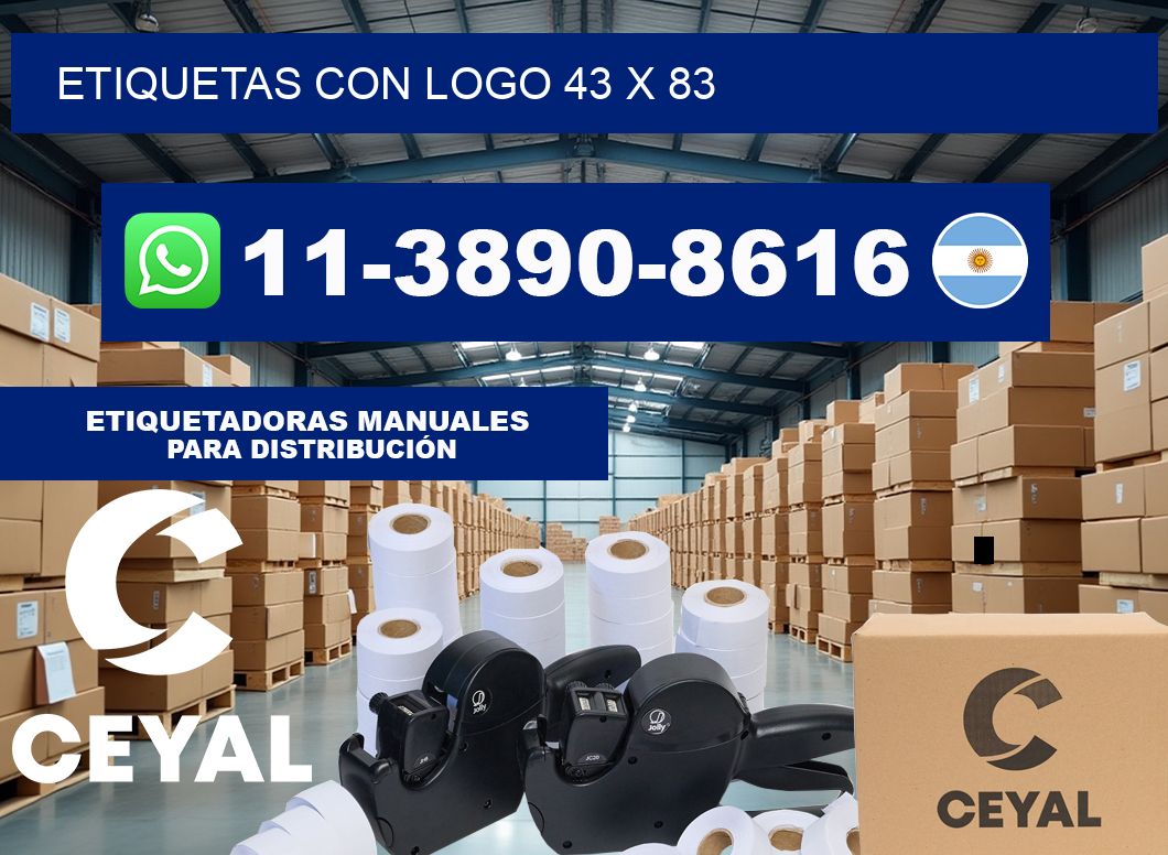 Etiquetas con logo 43 x 83