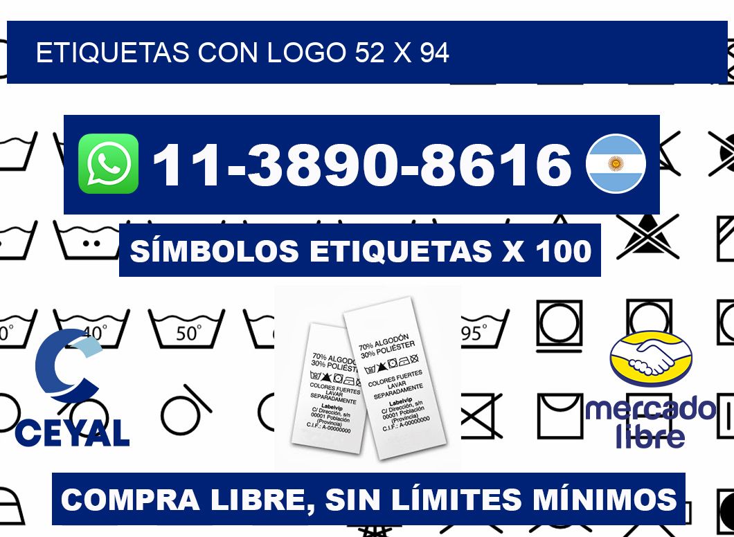 Etiquetas con logo 52 x 94