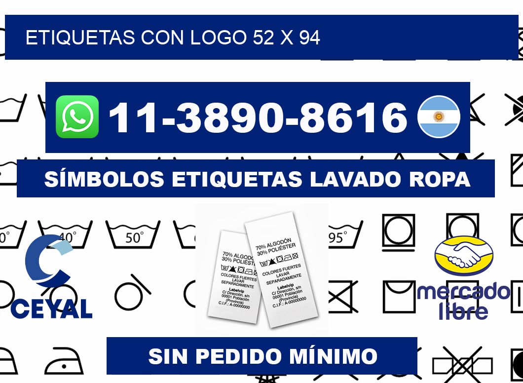 Etiquetas con logo 52 x 94