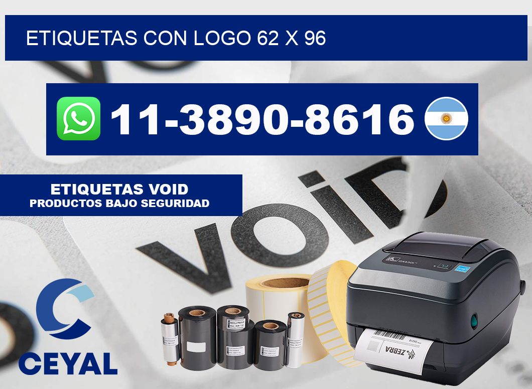 Etiquetas con logo 62 x 96