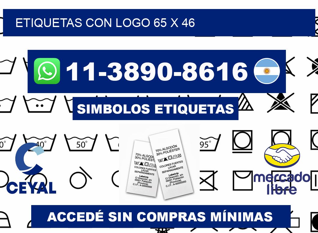 Etiquetas con logo 65 x 46