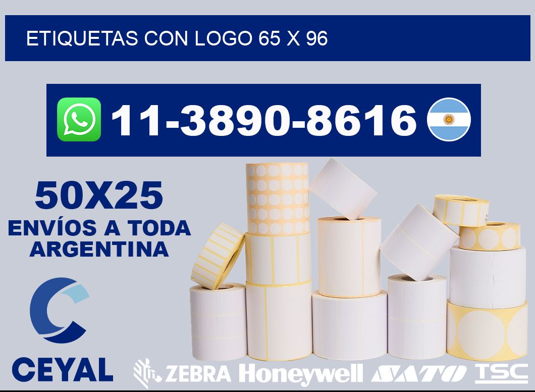 Etiquetas con logo 65 x 96