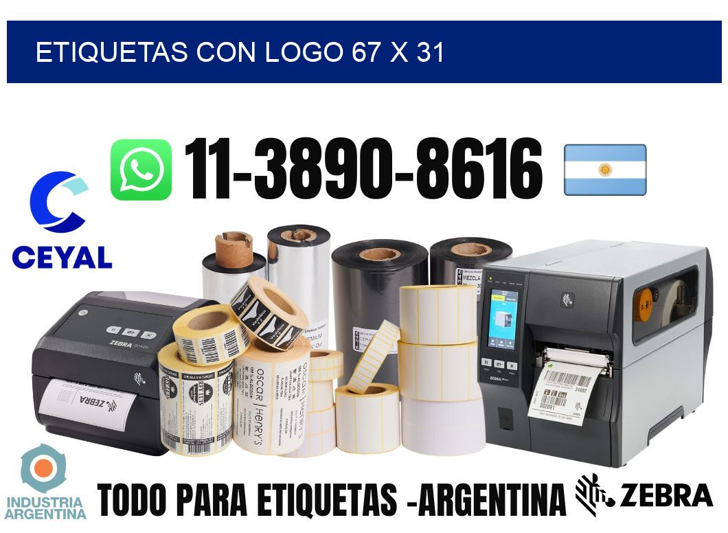 Etiquetas con logo 67 x 31