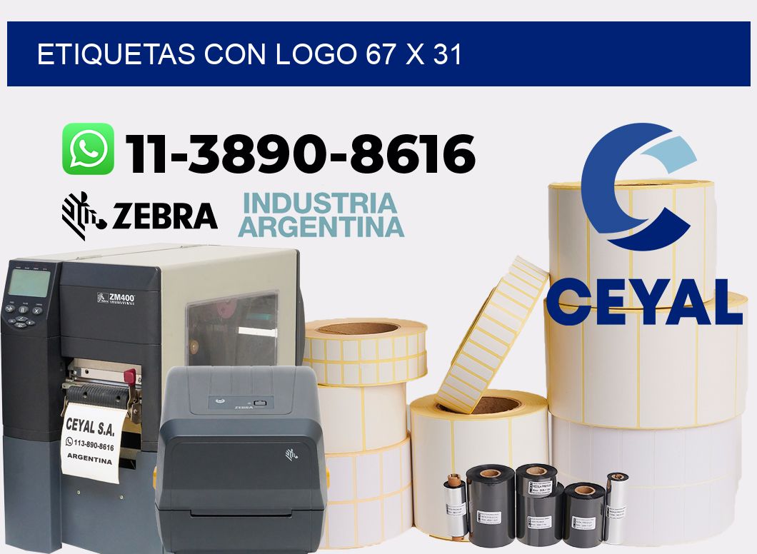 Etiquetas con logo 67 x 31