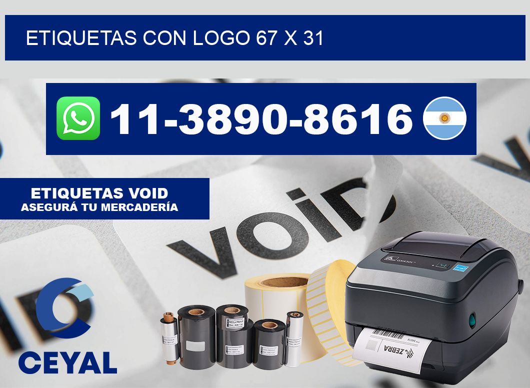 Etiquetas con logo 67 x 31
