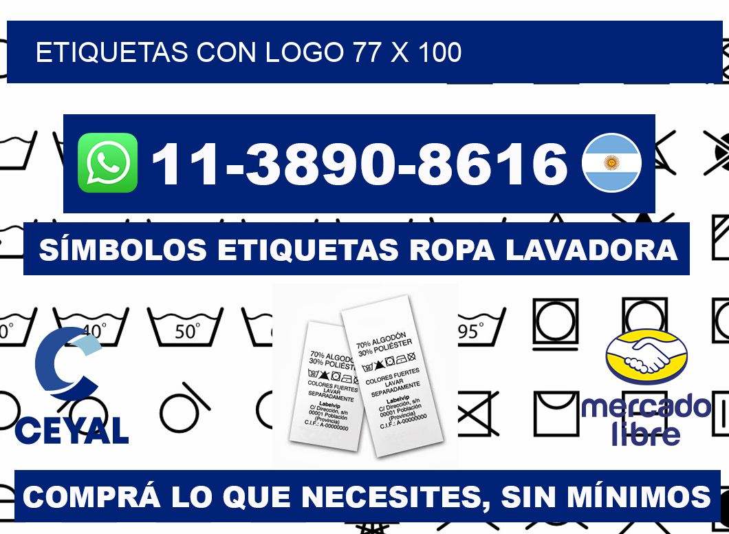 Etiquetas con logo 77 x 100