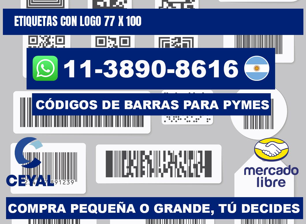 Etiquetas con logo 77 x 100