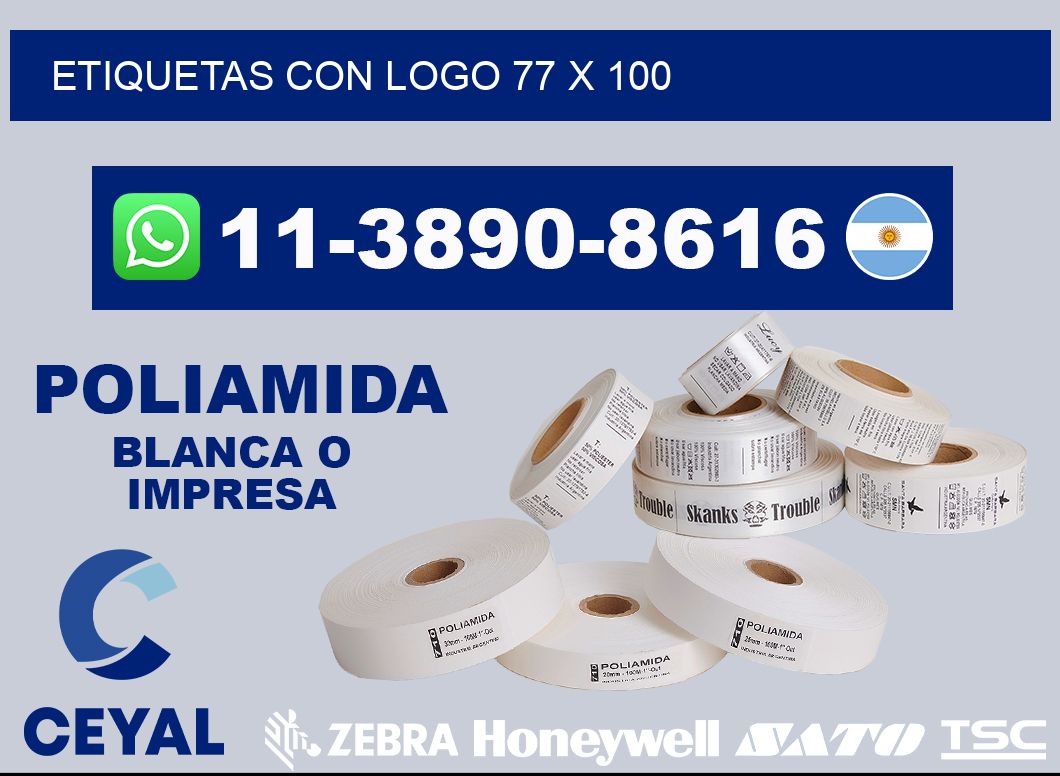 Etiquetas con logo 77 x 100