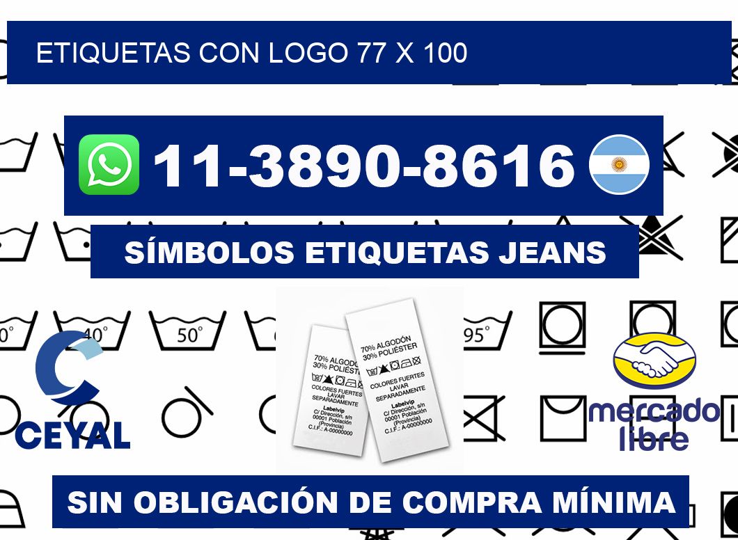 Etiquetas con logo 77 x 100