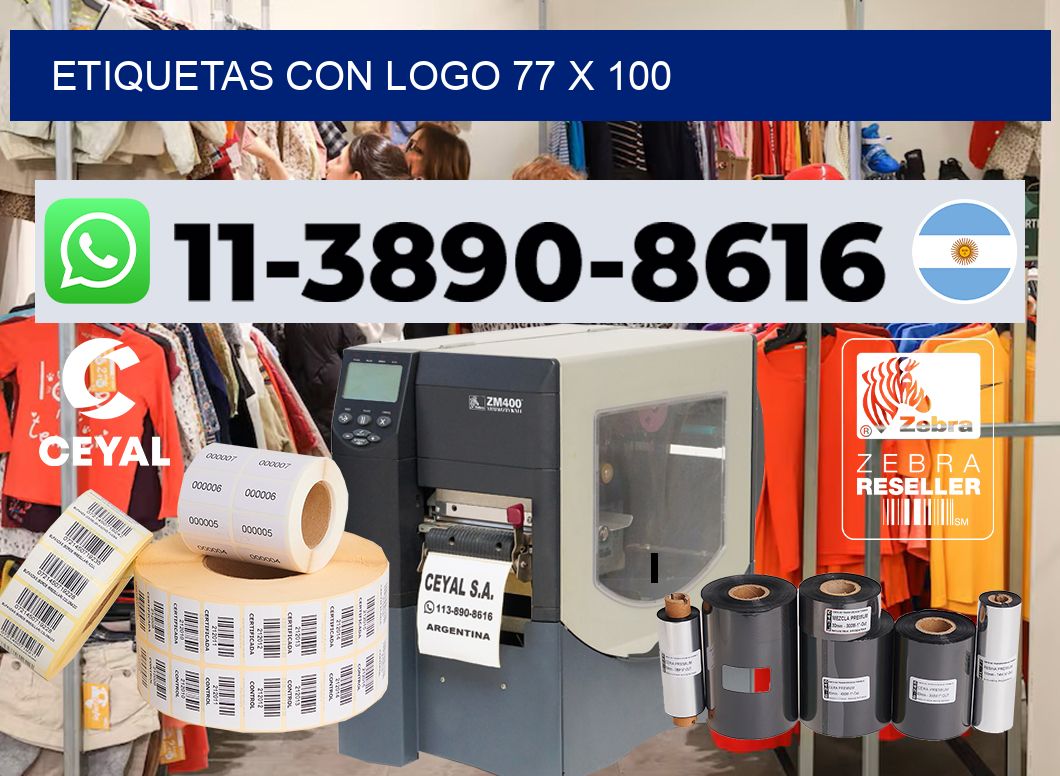 Etiquetas con logo 77 x 100