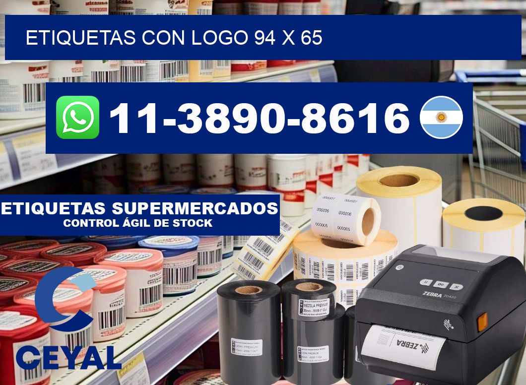 Etiquetas con logo 94 x 65