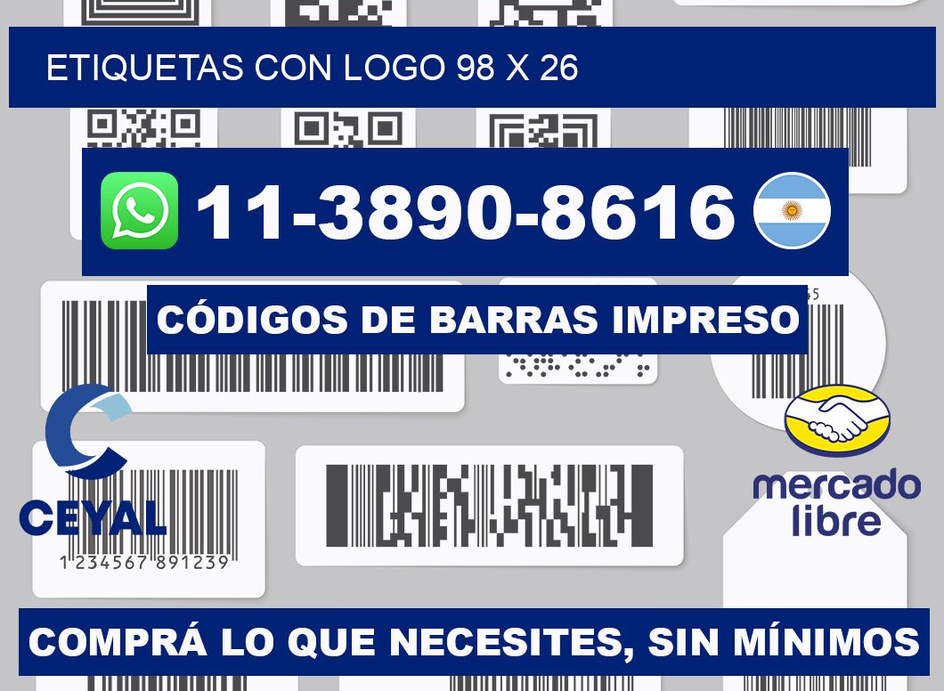 Etiquetas con logo 98 x 26