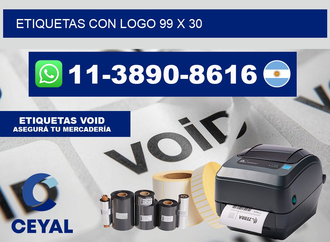 Etiquetas con logo 99 x 30