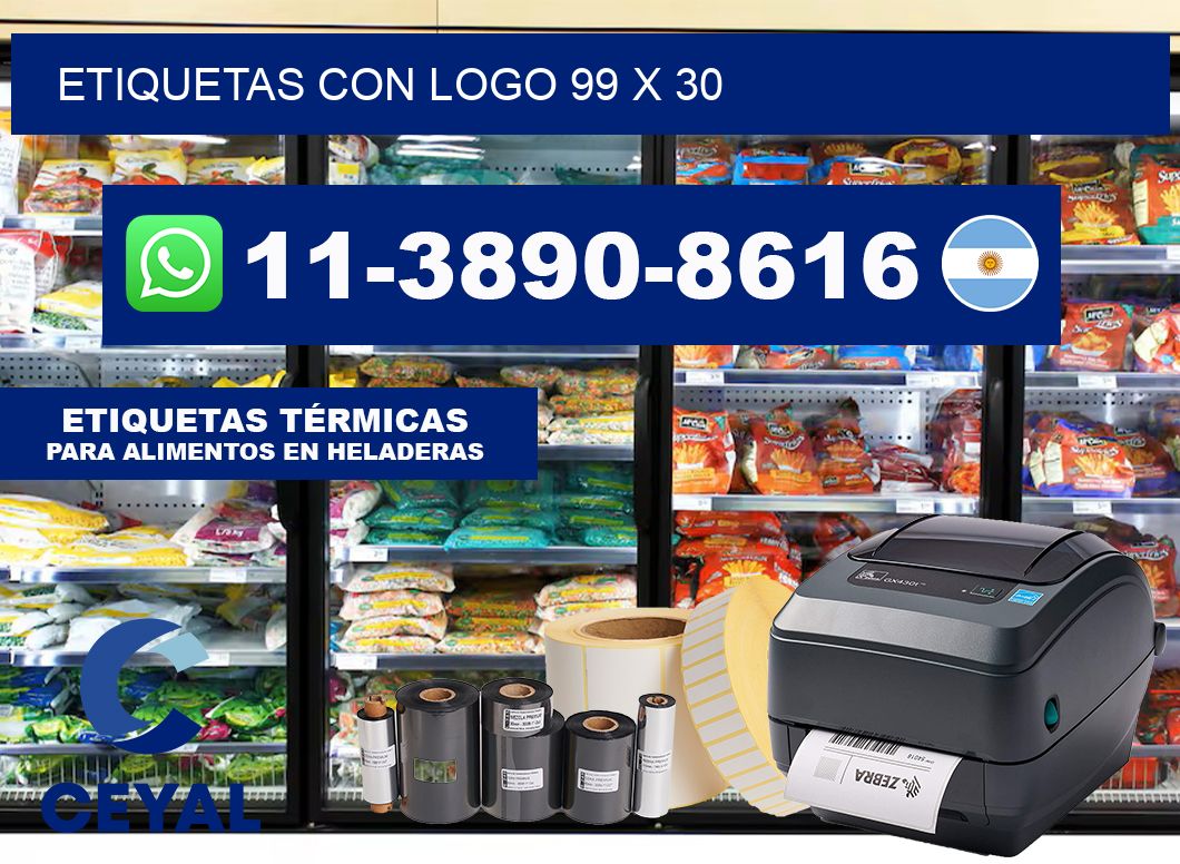 Etiquetas con logo 99 x 30