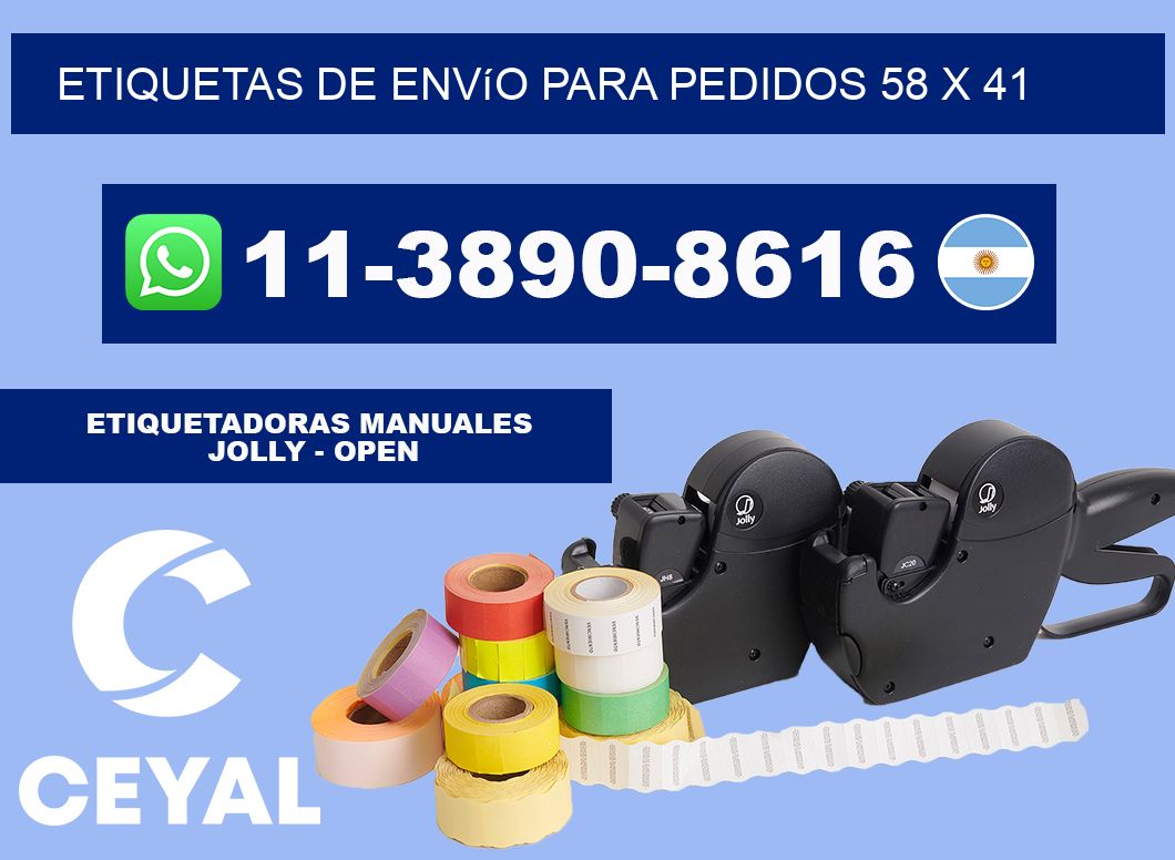 Etiquetas de envío para pedidos 58 x 41