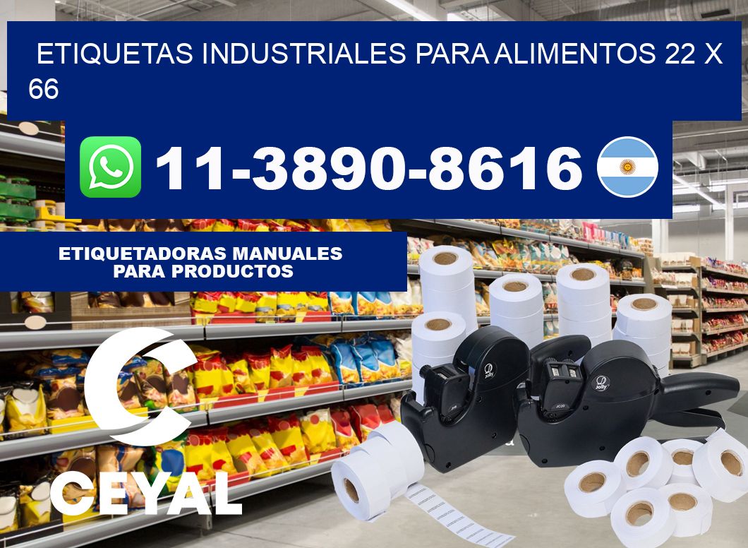 Etiquetas industriales para alimentos 22 x 66
