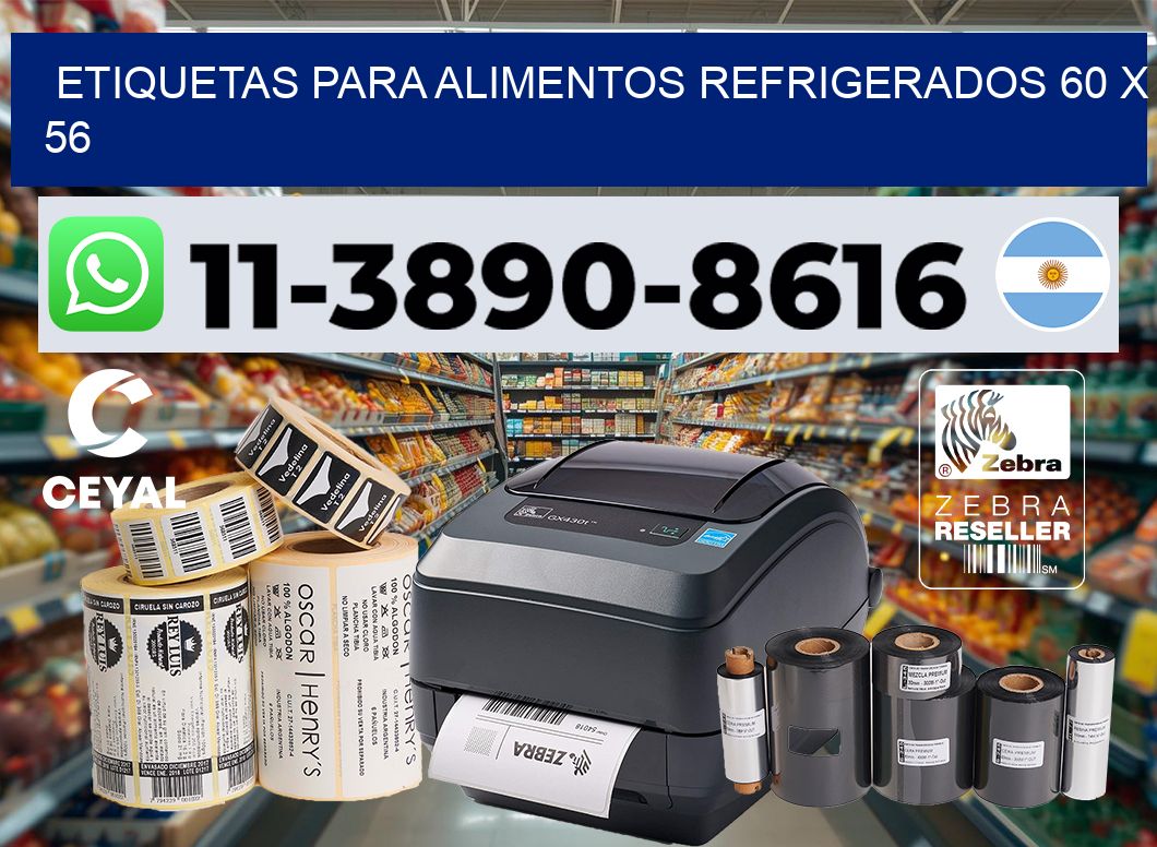 Etiquetas para alimentos refrigerados 60 x 56