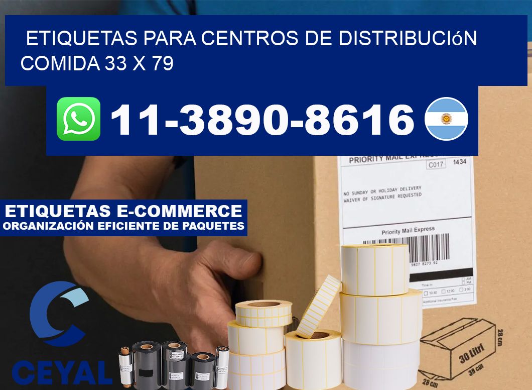 Etiquetas para centros de distribución comida 33 x 79