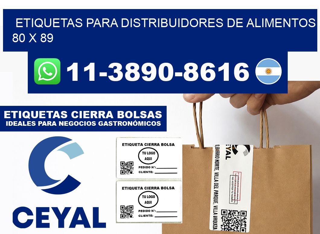 Etiquetas para distribuidores de alimentos 80 x 89