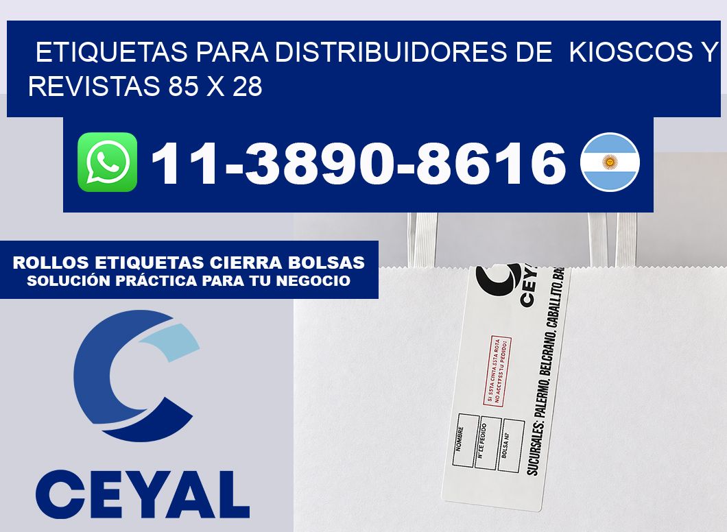 Etiquetas para distribuidores de  kioscos y revistas 85 x 28