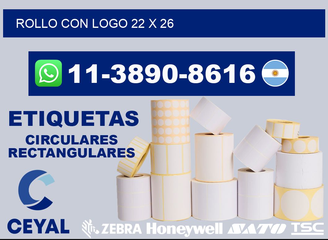 Rollo con logo 22 x 26